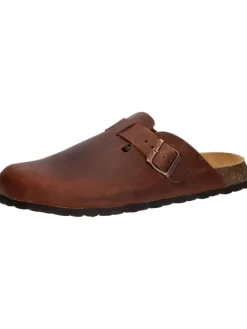 Pantolette "Bioline Clog Leather" in Braun