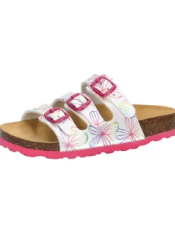 Pantolette "Bioline Flower Kids" in Weiß