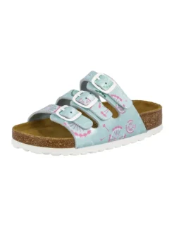 Pantolette "Bioline Flower Kids" in Grün