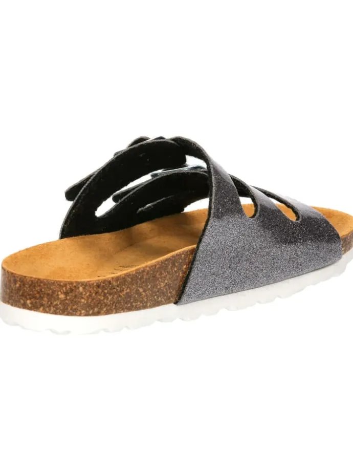 Pantolette "Bioline Kids Glitter" in Silberfarben