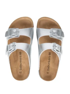 Pantoletten in silber