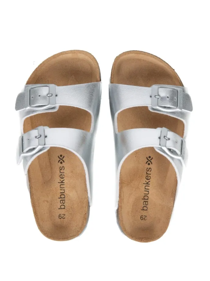 Pantoletten in silber