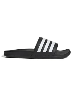 Pantoletten "Adilette Comfort" in Schwarz/ Weiß