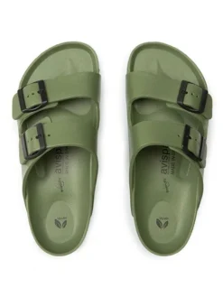 Pantoletten "Coachella" in Olivgrün