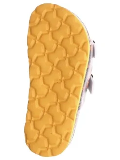 Pantoletten in Anthrazit/ Orange