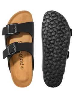 Pantoletten in Basic Matt Schwarz