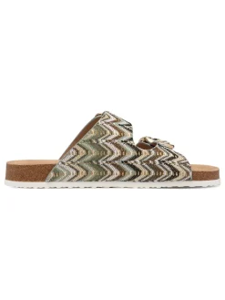 Pantoletten in Beige/ Hellbraun