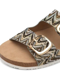 Pantoletten in Beige/ Hellbraun