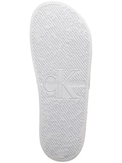 Pantoletten in Blau/ Weiß