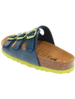 Pantoletten in Blau/Grün