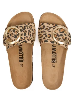 Pantoletten in Braun/ Beige