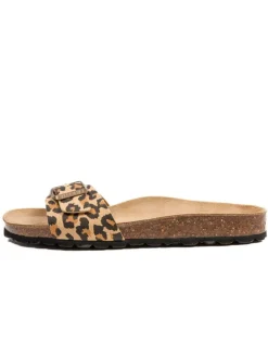 Pantoletten in Braun/ Beige