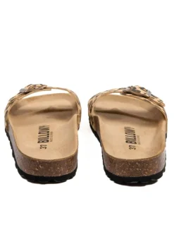 Pantoletten in Braun/ Beige