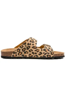 Pantoletten in Braun/ Beige