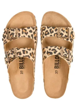 Pantoletten in Braun/ Beige