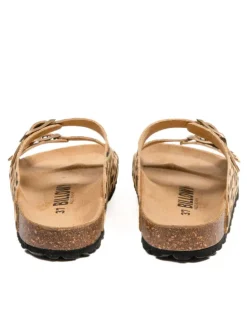 Pantoletten in Braun/ Beige