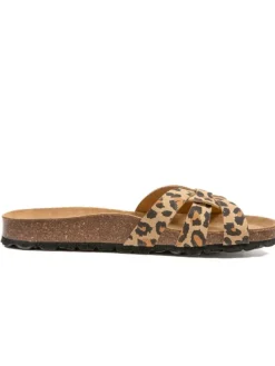 Pantoletten in Braun/ Beige