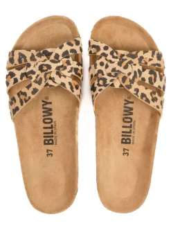 Pantoletten in Braun/ Beige