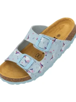 Pantoletten in Hellblau