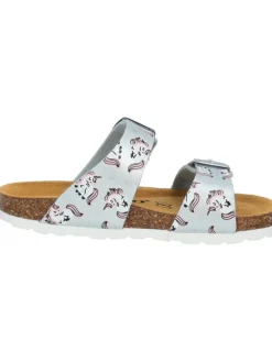 Pantoletten in Hellblau Metallic Unicorn