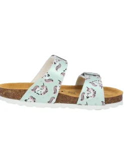 Pantoletten in Hellgrün Metallic Unicorn