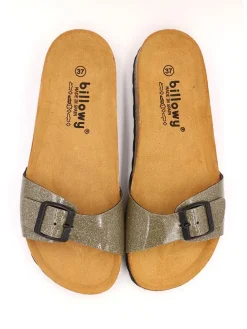 Pantoletten in Khaki