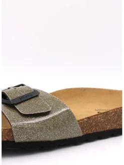 Pantoletten in Khaki