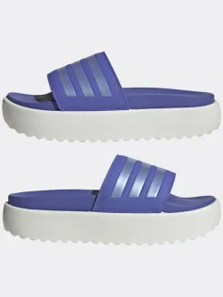 Pantoletten in Lila/ Weiß