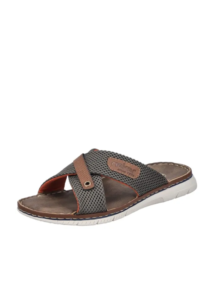 Pantoletten in olive/nuss