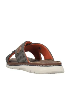 Pantoletten in olive/nuss