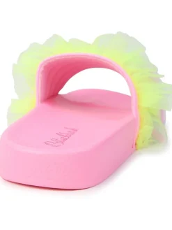 Pantoletten in Rosa/ Gelb