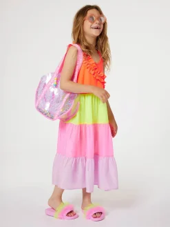 Pantoletten in Rosa/ Gelb