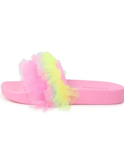 Pantoletten in Rosa/ Gelb