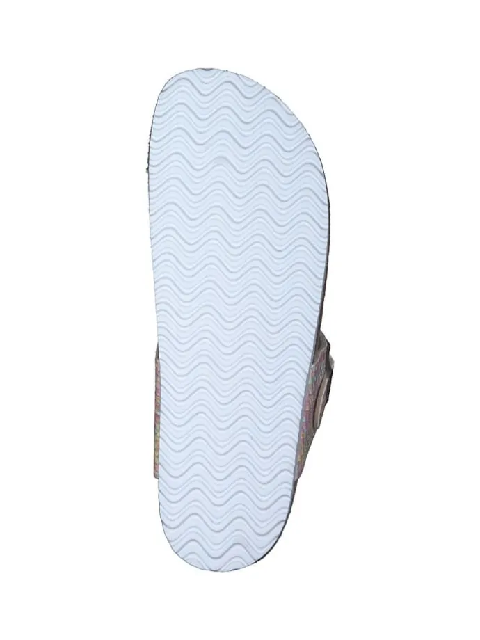 Pantoletten in rose multi