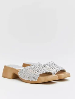 Pantoletten in Silber