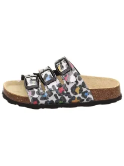 Pantoletten in Weiß/ Bunt