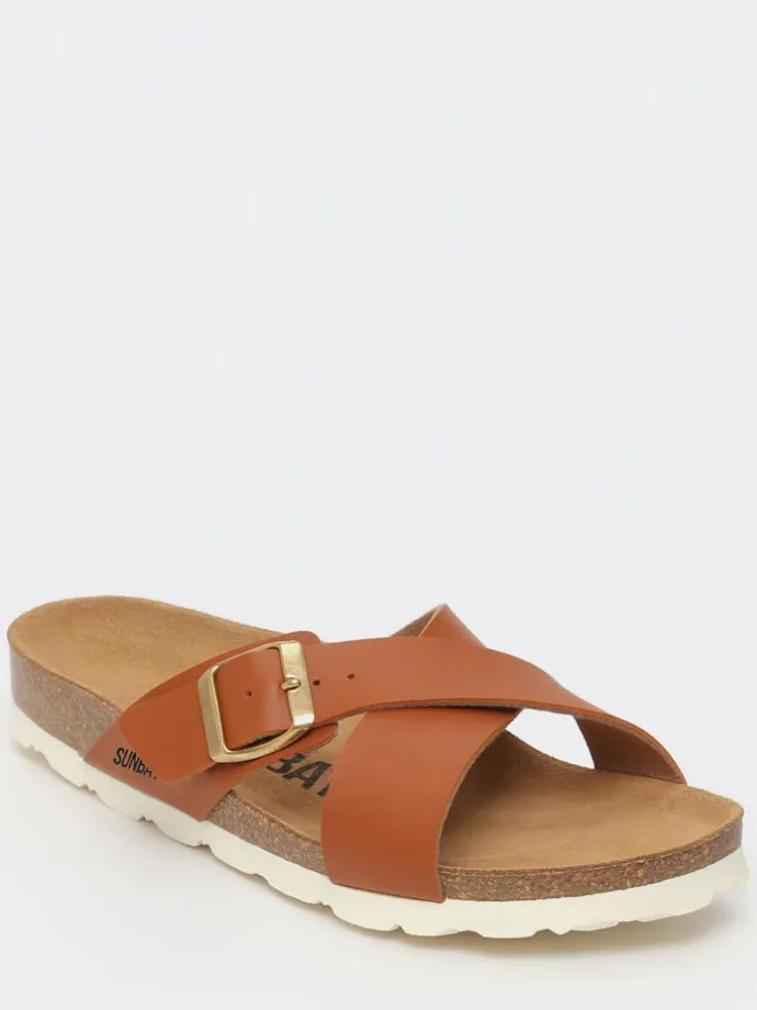 Pantoletten "Iris" in Camel