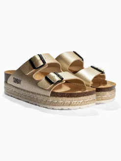 Pantoletten "Orange" in Gold