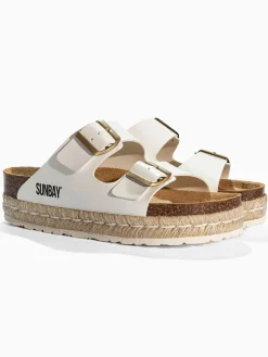 Pantoletten "Orange" in Weiß