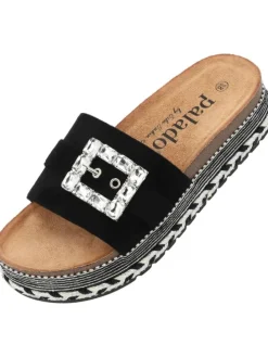 Plateau-Pantoletten in BLACK