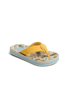 Plateau-Zehentrenner "Ahi" in Gelb/ Beige