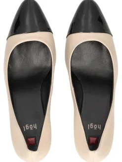 Pumps in Beige/Schwarz