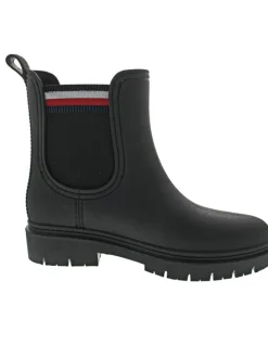 Rain Boot Ankle Elastic Gummistiefel Schwarz