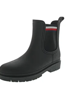Rain Boot Ankle Elastic Gummistiefel Schwarz