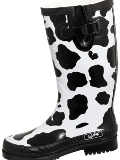 Regenstiefel KUH in schwarz/weiß