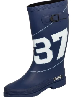 Regenstiefel Simone in dunkelblau/weiß