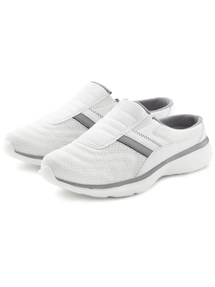 Sabot in weiß / hellgrau