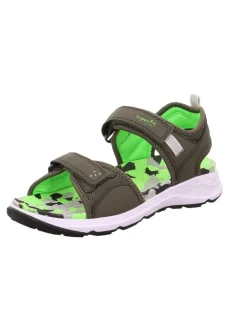 Sandale "Criss cross" in Khaki/ Grün