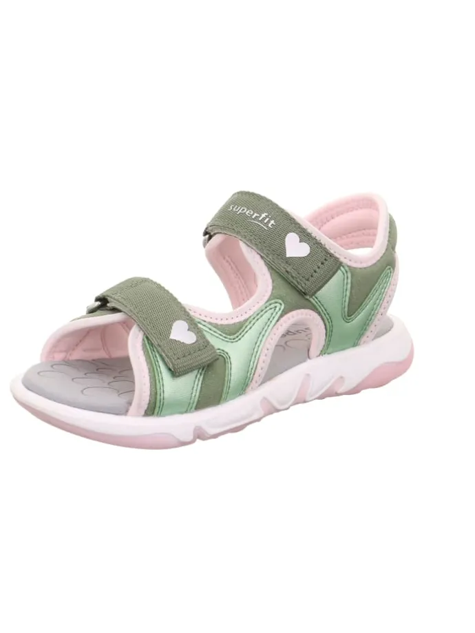 Sandale PEBBLES in Hellgrün/Rosa