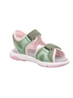 Sandale PEBBLES in Hellgrün/Rosa